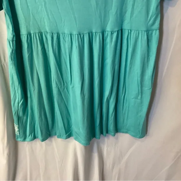 Heimish Women’s Short Sleeve V-Neck Damask Bohemian Top Size Small Mint NWTO - Picture 9 of 11